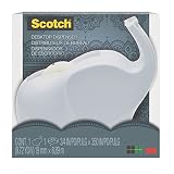 Scotch Desktop Dispenser Clear Tape Dispenser, Gray, 3/4 in x 350 in (C43-ELPHT)