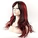 Sceret Synthetic Women Curly Wavy Black with Wine Cosplay Party Long Hair Full Wig