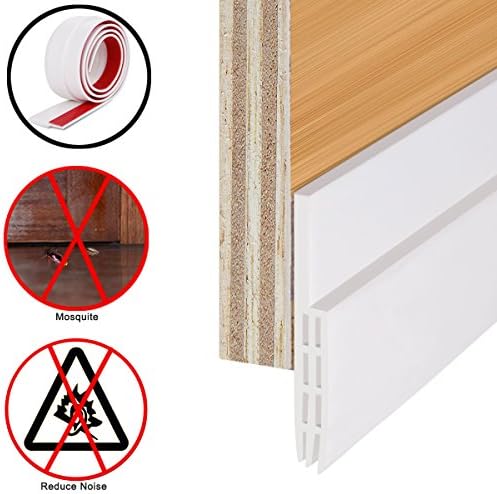 Door Bottom Seal Strip Self-Adhesive Under Door Sweep Weather Stripping， Anti-Noise&amp; Anti-BugUnder Door Draft Stopper，2" Width x 39" Length, 1 Pack (1 Pack)