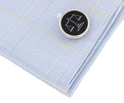 JJ Weston Onyx Etched Lawyer Cufflinks. Made in the USA.