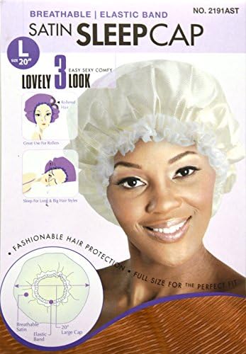 Bronze, Breathable Satin Fabric, Sleeping Cap, Breathable and Comfortable, Elastic Band, Large Size 20"