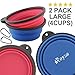 Roysili Collapsible, FDA Approved, BPA Free Silicone Travel Bowl for Dog Cat Food and Water, 40 oz., Large, Blue