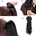 Synthetic Wavy Curly Drawstring Ponytail Extension Clip in Claw Ponytails Long Curly Ponytail Extension Wavy Synthetic Ponytail Hairpieces for Women Black Color(2#)