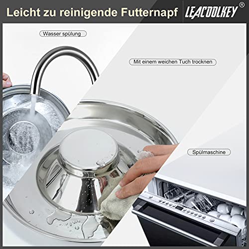 2 Stücke Welpen Edelstahl Hundenapf - LEACOOLKEY Hundefutter Wasserschale Langsam fütternde Entwöhnungsschüssel Haustiere für Kleine Hunde Katzen Haustiere