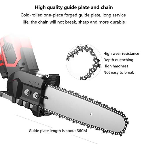 QILIN Mini KettensäGe, 8-Zoll Akku Elektro Einhand Kettensäge, Zum Fällen Und Fällen Von Bäumen (Kette × 4 & Batterie… – Bild 4