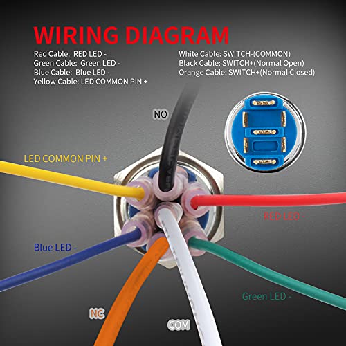 DaierTek Lighted Toggle Switch 12V Waterproof Toggle Switch IP67 12