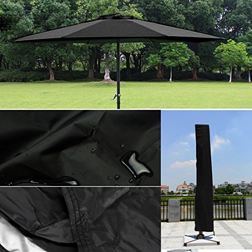 AISHN Umbrella Covers,74.8" H x 22" W Water Resistant, Outdoor Cantilever Parasol Covers, Umbrellas Storage Protect Bag, Durable Fabric Lasting in Strong Sunshine for Garden & Market (Black) - Thumbnail 5