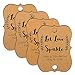 Summer-Ray 48pcs Personalized Brown Kraft Little Violin with Leaves Print Wedding Sparkler Tags Let Love Sparkle