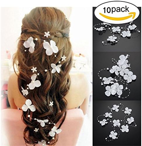 Vipe Sweet Women Girls Pearl Flower Wedding Bridal Party Handmade Headwear Tiara
