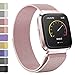 iGK Milanese Replacement Bands Compatible for Fitbit Versa/Versa Lite Edition, Stainless Steel Milanese Loop Metal Mesh Bracelet Unique Magnet Lock Wristbands Rosepink Small