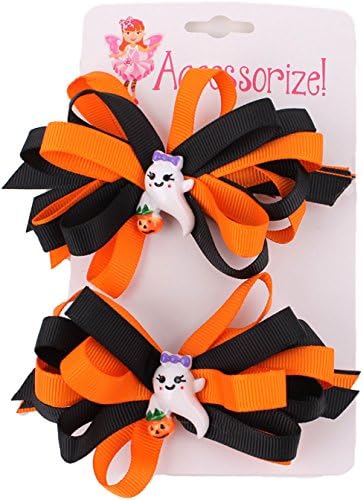 Halloween Ghost Hair Bow Pair