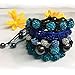 BodyJ4You Disco Balls Bracelet 6 Aqua Beads Pave Crystals Adjustable Wrist Iced Out Jewelry