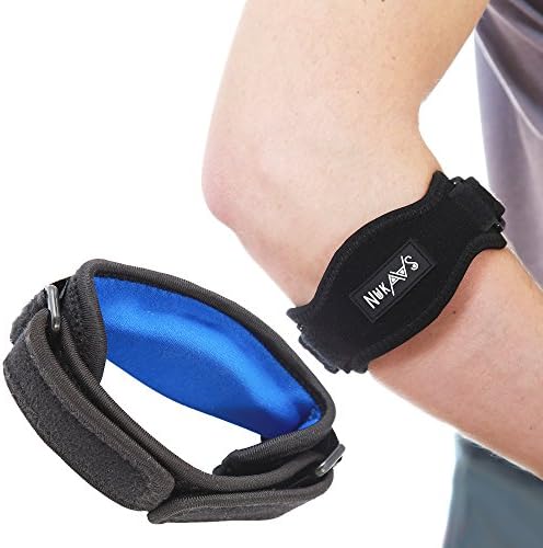 NuKaaS Tennis Elbow Brace – Pack of 2 Braces with Compression Pad + 2 Additional Straps - Perfect Band for Tennis & Golfer's Elbow Pain, Relieves Tendonitis and Forearm Pain, Great for Injured Arms