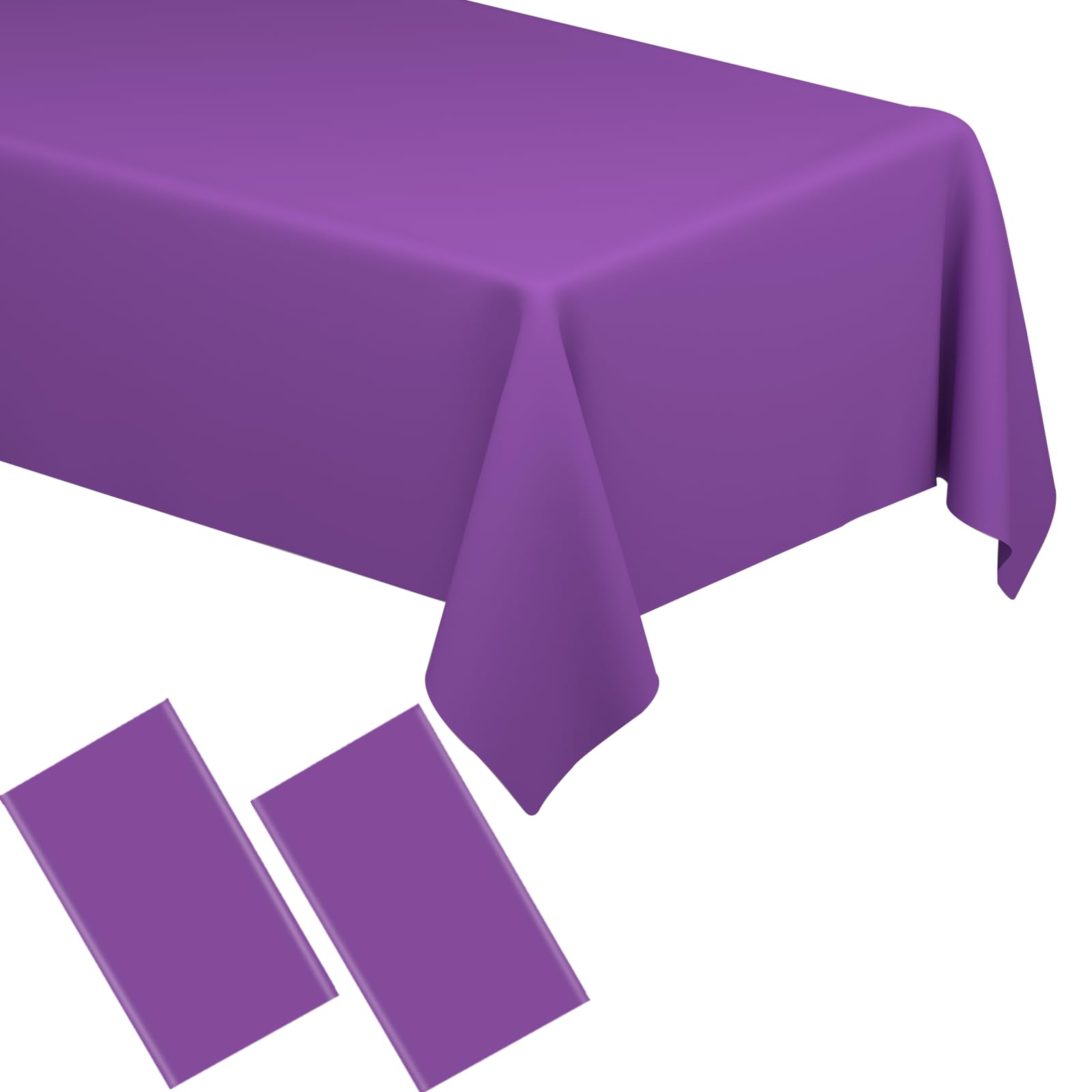 WNINK 2 Pack Purple Tablecloths Disposable Table
