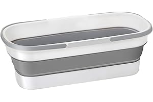 Collapsible Plastic Bucket, 21x8 Inch Mop Bucket with Handle & Pulley, Thickened Washing Tub, Portable Cleaning Vessel for In