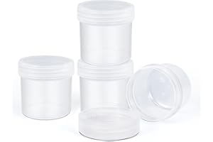 UMETASS TSA Approved Wide Mouth Travel Size Containers, PP Clear Leak Proof Travel Plastic Jars with Lids for Creams Lotion Cosmetic, Jewelry Beads, Sample, Small Items Storage (1 oz, 4 Pcs)