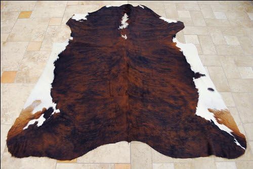 New Hilason Natural Hair-On Leather Full Pure Argentina Cowhide Skin Rug Carpet - Tricolor
