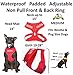 Caution Red Color Coded Waterproof Padded Adjustable Non Pull Front and Back Ring Alert Warning Medium Vest Dog Harness Prevents Accidents By Warning Others of Your Dog in Advance