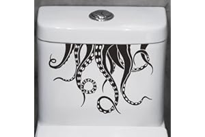 Funny Toilet Sticker, Self-adhesive Removable Toilet Lid Decal for Bathroom and Wall Decor (Octopus)