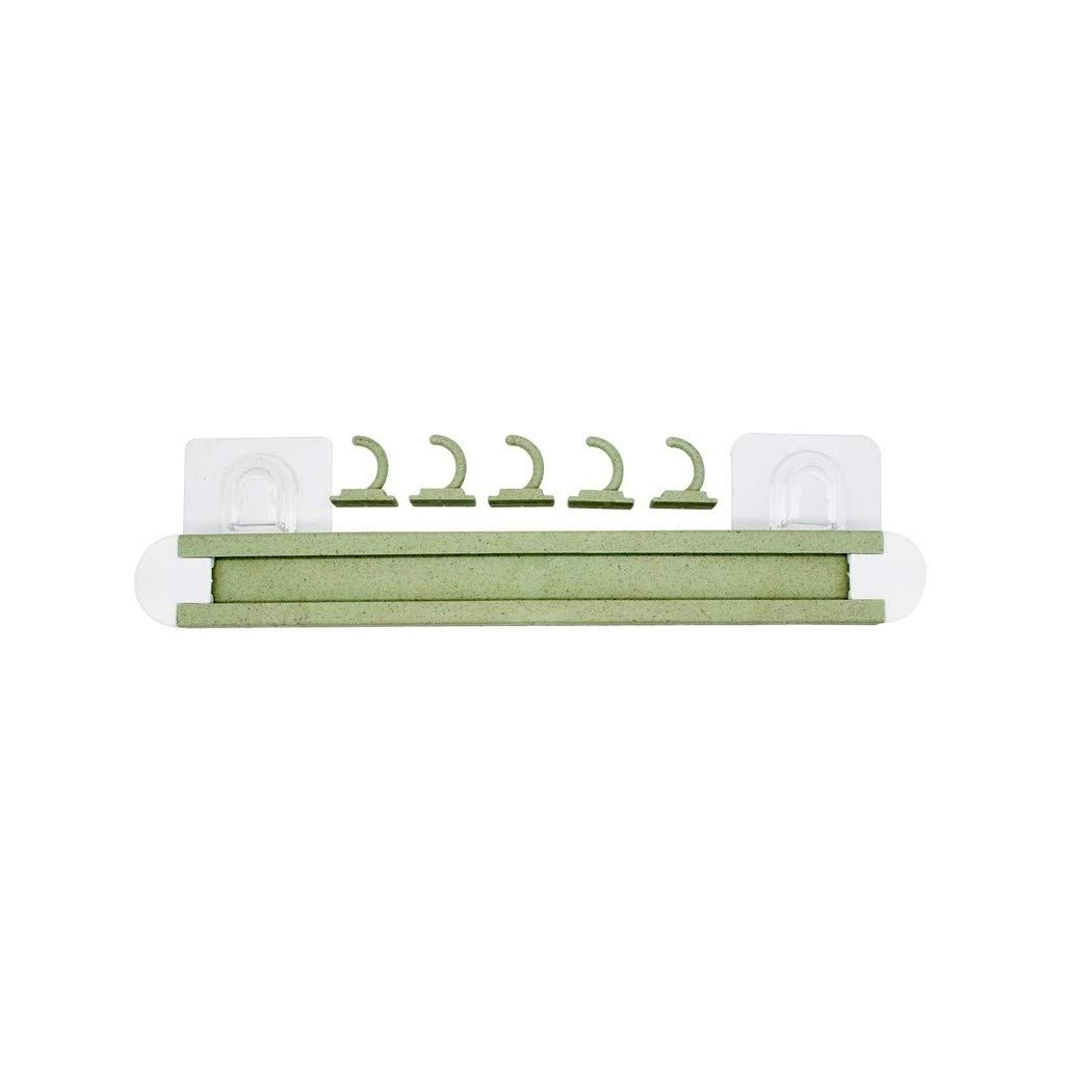 Abcsea 1 Piece Kitchen Utensil Adhesive Hooks Rack, Hooks self Adhesive for Kitchen Utensils,Green