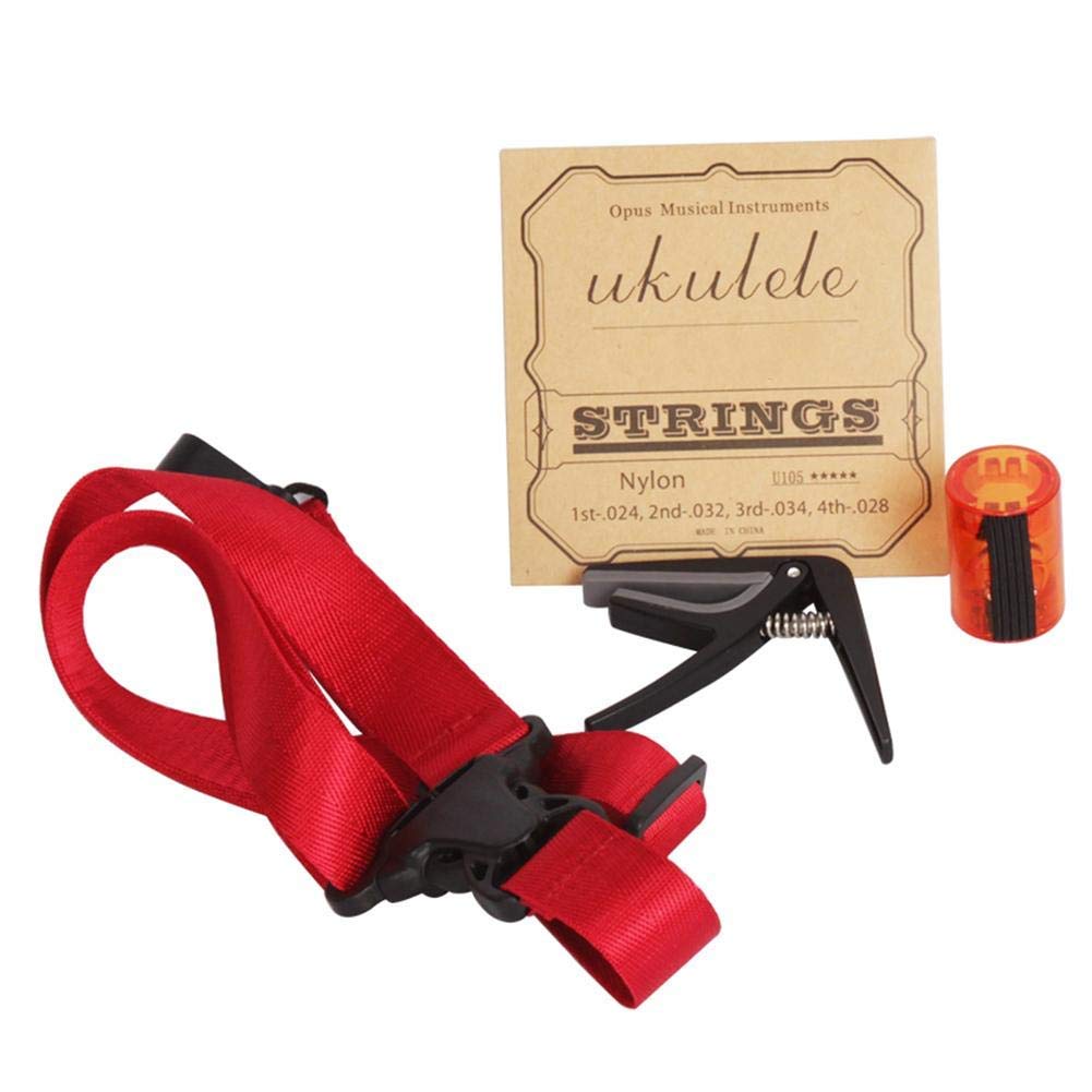 Bnineteenteam Ukulele Finger Shaker, Ukulele Accessories Set with Ukulele Finger Sand Shaker Ukelee Ukulele Strings Shoulder Strap Performance Accessory Musical Instrument Accessories