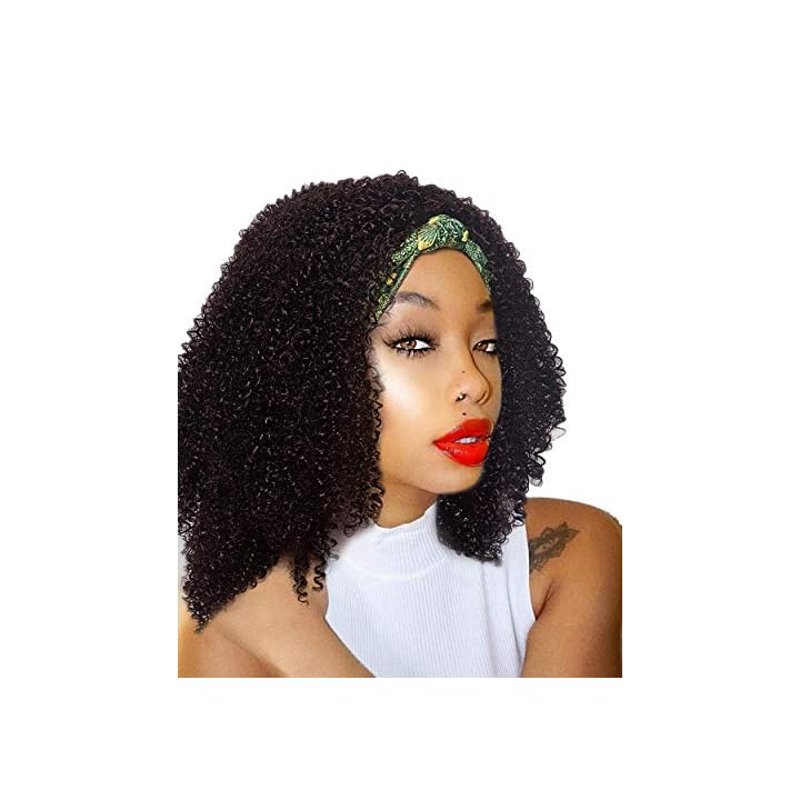 Short Curly Headband Wig For Black Women Short Afro Kinky Curly Head