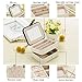 Jewelry Organizer Box-Nasion.V Travel Portable Jewelry Storage Case Accessories Holder Pouch Bulit-in Mirror with Environmental Faux Leather for Earring,Lipstick,Necklace,Bracelet,Rings Light Blue