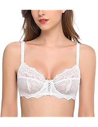 Sujetador de encaje para dama, sin forro, cobertura completa, sin acolchado