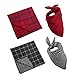 Dog Bandana,[4 Pack] Cotton Plaid Machine Washable Triangle Bibs Scarfs Accessories Set for Small to Large Dog/Cat