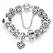 ATE Charm Bracelet “Queen” Crystal Murano Glass Beads Safety Chain Women JW-B110