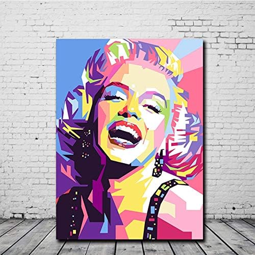 BRT 1 Piece Colorful Marilyn Monroe Canvas Painting Portrait Abstract Posters And Prints Canvas Wall Art Pictures For Living Room Home Decor 70 x 100 cm A