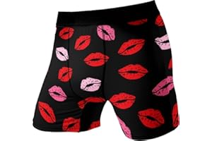 Mens Lipstick Kisses All Over Boxer Briefs Valentines Day Underwear