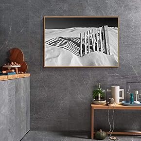 Floating Framed Canvas Wall Art for Living Room, Bedroom Black and White Landscape Canvas Prints for Home Decoration Ready to Hang - 16x24 inches
