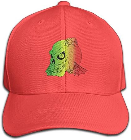 Rastal Skeleton Bones Spider Snapback Sandwich Cap Red Baseball Cap Hats Adjustable Peaked Trucker Cap