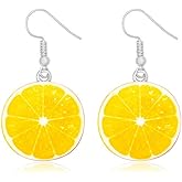 SEIRAA Lemon Drop Earrings Fruit Lover Gift Acrylic Earrings Summer Gift Lemon Jewelry Fashion Jewelry For Women Lady