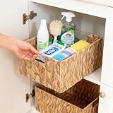 Wickerfield Woven Water Hyacinth Organiser Baskets Medium with Handles view 3