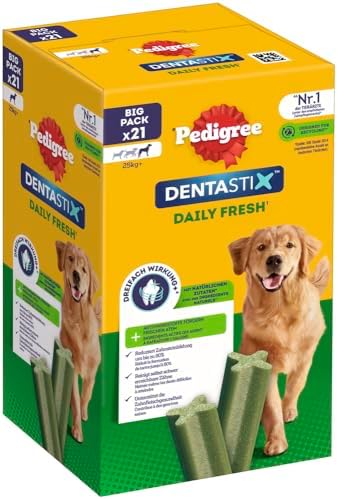 DentaStix Fresh Hundeleckerli für große Hunde, Kausnack gegen Zahnsteinbildung, Für gesunde Zähne und einen frischen Atem, 4 er Pack, 4 x 28 Stück