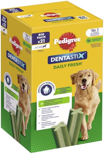 DentaStix Fresh Hundeleckerli für große Hunde, Kausnack gegen Zahnsteinbildung, Für gesunde Zähne und einen frischen Atem, 4 er Pack, 4 x 28 Stück