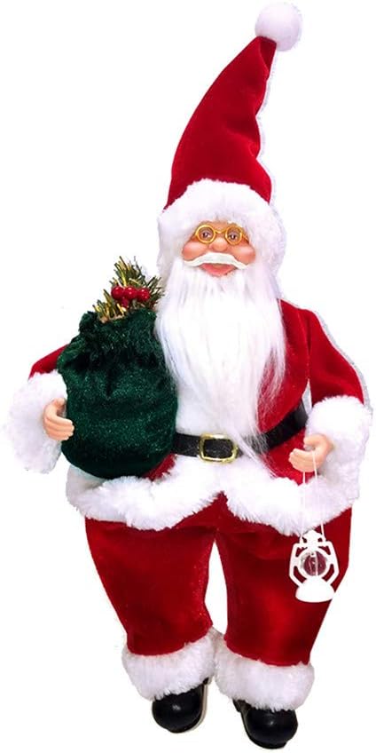 YLing Baby Plush Stuffed Toy Christmas Santa Claus Figurine Decoration Ornament Soft Festival Gift Doll (A)
