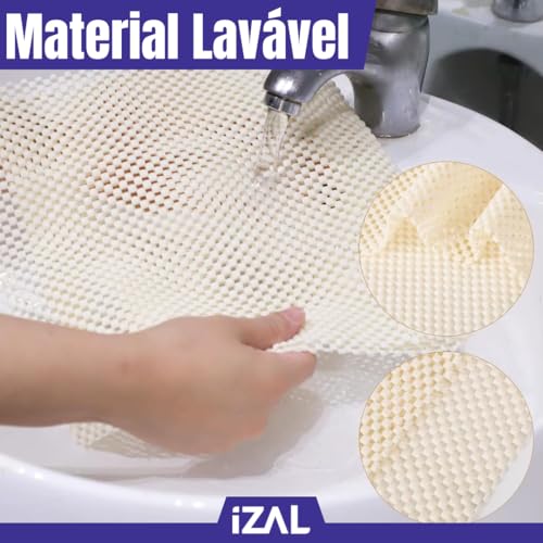 Forro PVC Multiuso Antiderrapante Recortável Com 4,6 Metros | Ideal Para Gavetas, Protetor de Prateleiras e Armários | Material Lavável, Resistente e Ajustável