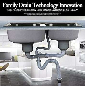 Rear Position Dual Sink Drain Strainer Pipe Kit Amazon Com