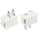 uxcell 5pcs AC 250V/6A 125V/10A 2P ON/OFF 2 Position Snap-in Boat Rocker Switch White