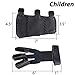 XTACER (Leather Finger Protector & Leather Arm Guard) 3-Strap Ventilated Finish Arm Guard with Three Fingers Design Archery Finger Protector Black - Leather (for Children)