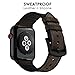 Hybrid Leather Sports Band Compatible with Apple Watch 42mm 44mm Luxury RUCHBA Comfort Practicality Sweatproof Silicone+Leather Replacement Straps Compatible with iwatch Space Black 4 1 2 3 Dark Brown
