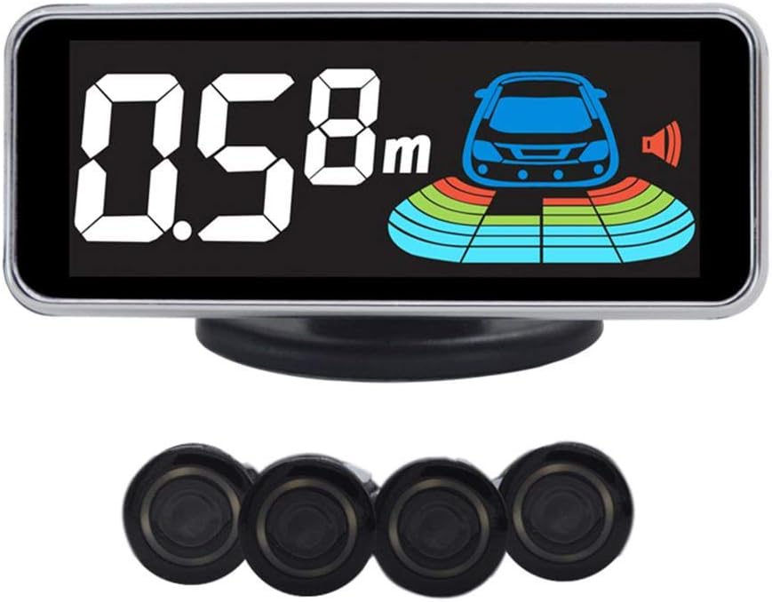 SH-Flying Sensores De Estacionamiento, 4 Sensores De Marcha Atrás Detector De Radar Sistema De Alarma De Asistencia De Estacionamiento De Automóvil Digital LED para Todos Los Automóviles: Amazon.es: Hogar