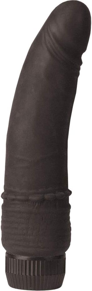 Black Velvet Waterproof Vibrating Curved Dong 7.25 in.