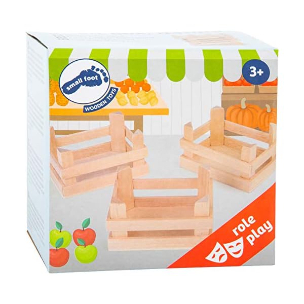 Small Foot Kleine Holzkisten Natur im 3er Set, für Kaufmannsläden oder als Dekoration einsetzbar, ab 3 Jahren, 1808… – Bild 6
