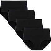 POPKOK Womens Plus Size Underwear Cotton Briefs High Waisted Full Coverage Panties