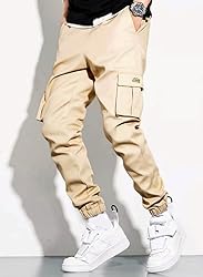 JMIERR Casual Cargo Pants for Men Stretch Elastic