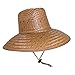 CTM® Palm Straw Lifeguard Hat with Wide Brim, Natural